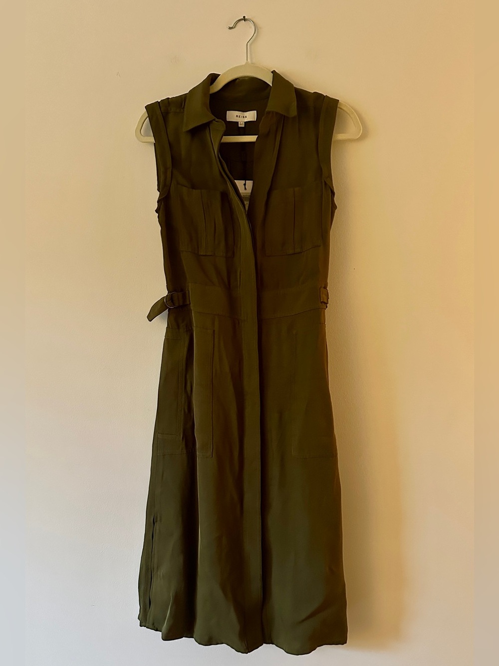 NWT Reiss Effie Sleeveless Utility Midi Dress - Picture 4 of 14